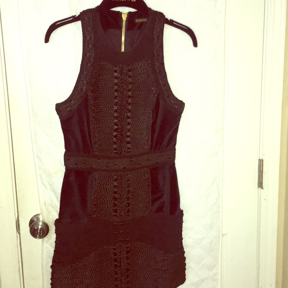 Balmain x H&M suede cocktail dress